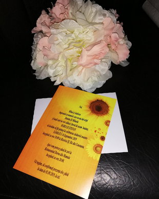 Invitatie nunta tema floarea soarelui