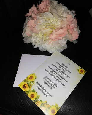 Invitatie nunta tema floarea soarelui