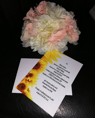 Invitatie nunta tema floarea soarelui
