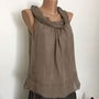Bluza mătase naturala beige nisipiu