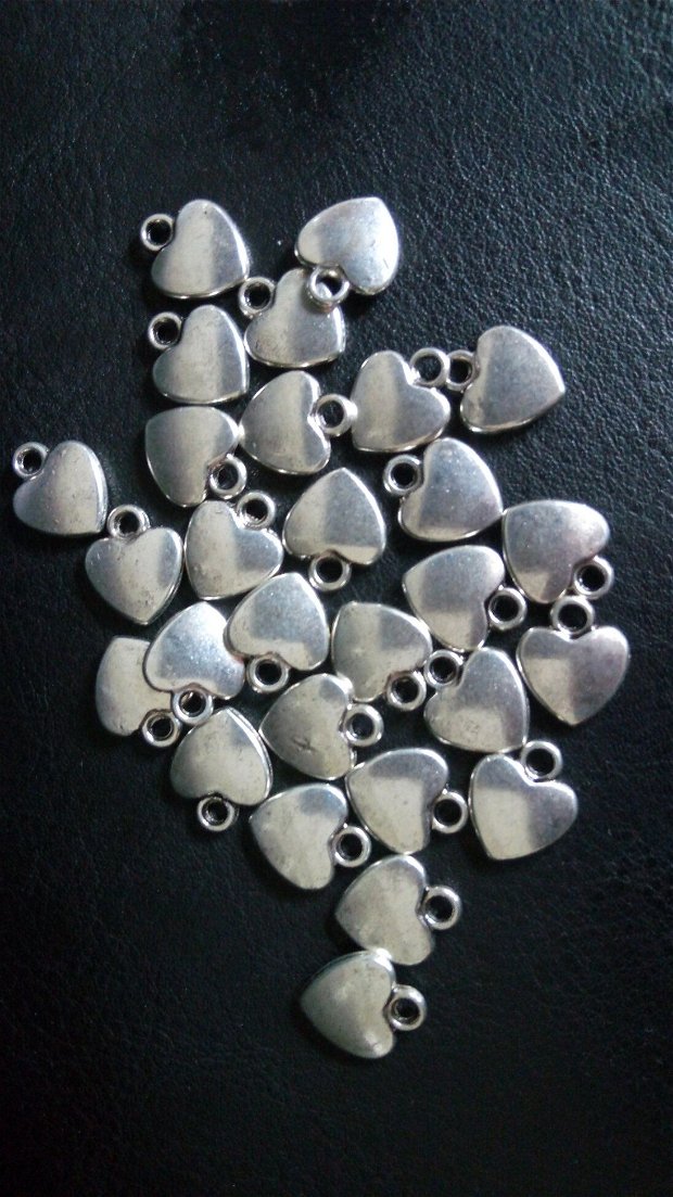 Charm inima (10x12mm) nuanță argint antic
