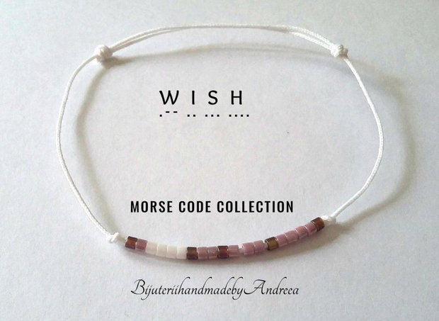Bratara reglabila cod Morse WISH