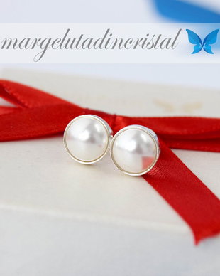 Cercei Swarovski Perluta - White Pearl