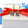 Cercei Swarovski - Butterfly / Fluturasi / Argint Placat Cu Aur