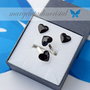 Set Swarovski - Black Heart / Inima neagra / Argint 925