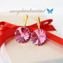 Cercei Swarovski /Light Rose / Argint 925 Placat Cu Aur