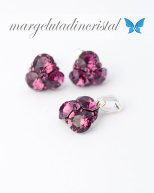 Set Swarovski / Chaton Flowers / Amethyst