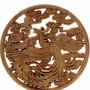 K0942 - (1buc) Blanc, decoratiune / ornament, lemn de cauciuc sculptat, natur, nelacuit nevopsit, pasarea phoenix REZERVAT