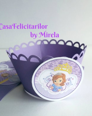 Invelitori briose/ Invelitori cupcakes/ Invelitori muffins Printesa Sofia