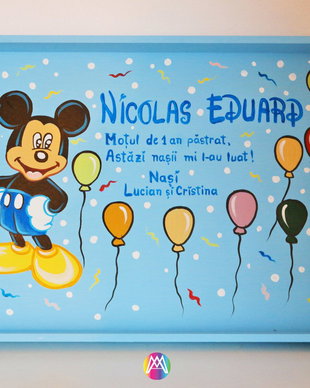 Tava Mot cu Mickey Mouse pictata