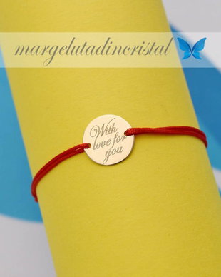 Bratara Banut / Charm 1.25 Cm - Aur 14K / Text