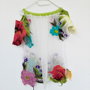 Bluza din matase naturala si floricele impaslite