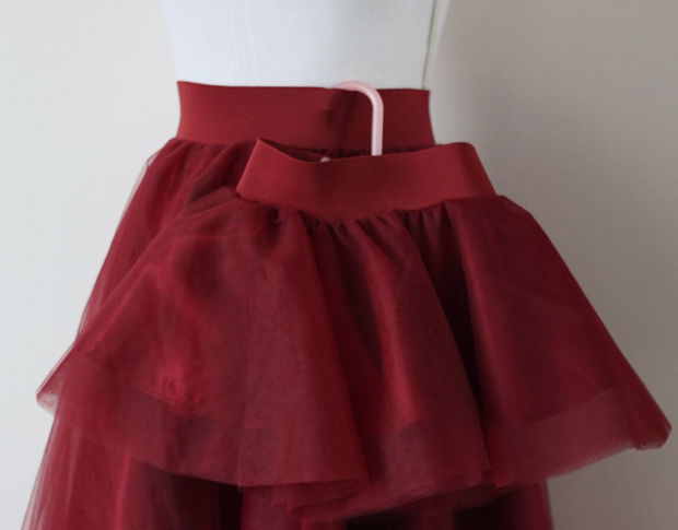 Set Tutu Bordeaux,  Fuste Tulle Grena Mama Fiica, Tutu Botez, Fuste Tulle Asortate