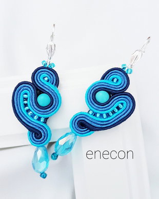 Cercei soutache turcoaz