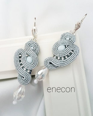 Cercei soutache argintii