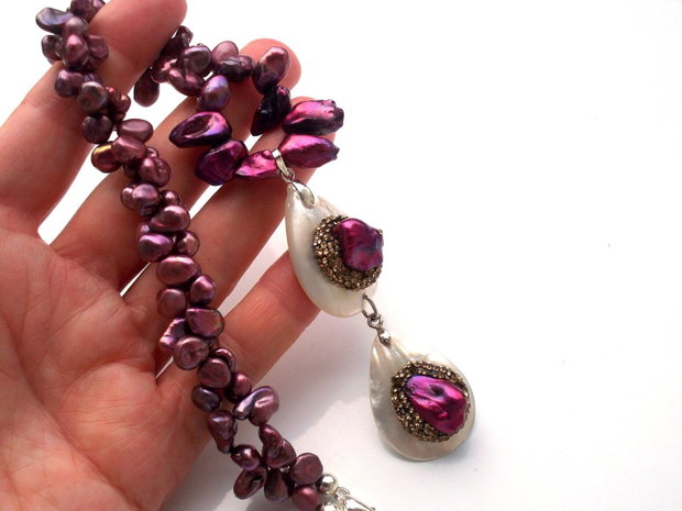 Colier perle keshi