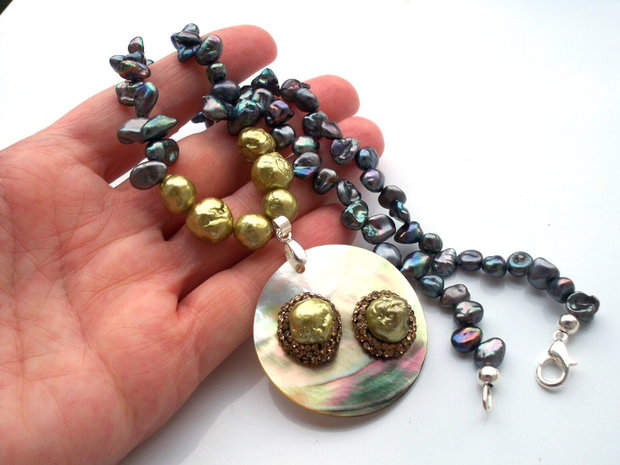 Colier perle keshi