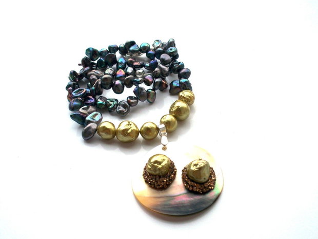 Colier perle keshi