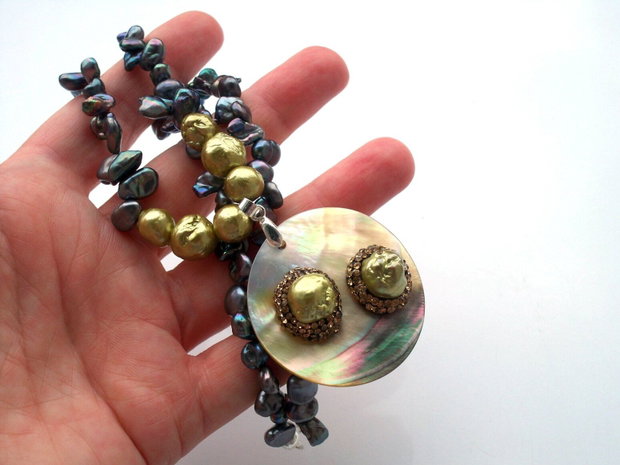 Colier perle keshi