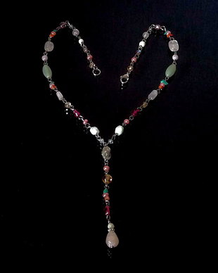 Colier mix pietre, sticla Murano