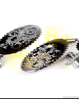 Butoni din plexi negri , Butoni din rasina ecologica, Butoni steampunk, piese de ceas si rasina,Butoni de nunta, Butoni unicati