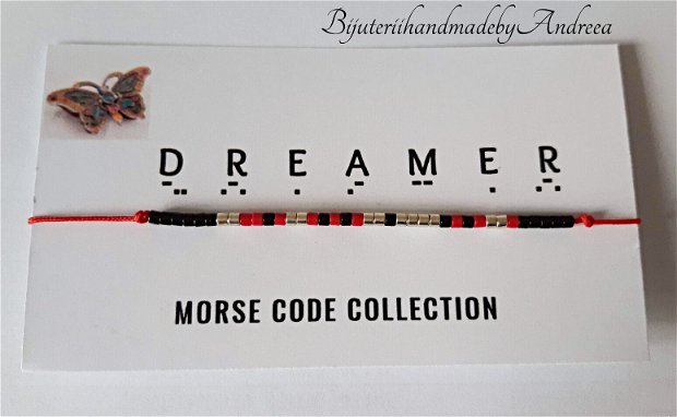 Bratara reglabila cod Morse DREAMER