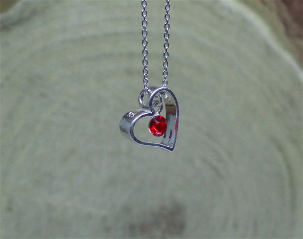 Colier minimalist argint - Lucky Heart