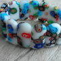 Bratara elastica 2 randuri, millefiori