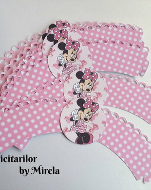 Invelitori briose Minnie mouse roz/ Invelitori cupcakes / Invelitori muffins
