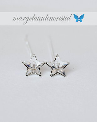 Cercei Swarovski -  Steluta cu lantisor