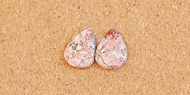 Pereche Jasper Leopard - cabochoane - L698