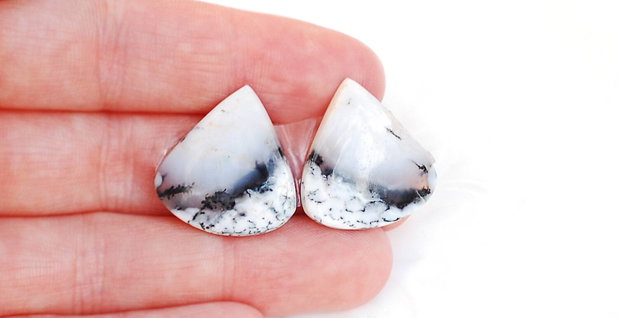Pereche opal dendritic - cabochoane - A196