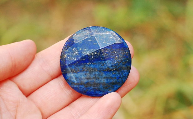 Lapis Lazuli fatetat - checkered - cu 2 fete