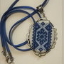 Medalion cusut manual cu model traditional romanesc