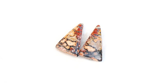 Pereche Jasper Leopard - cabochoane - N688