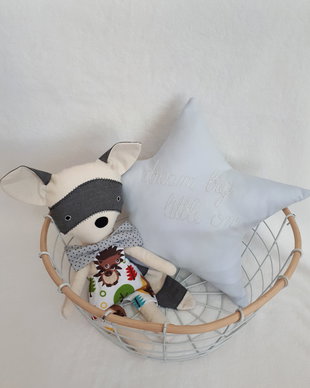 Papusa Raton handmade si perna decorativa