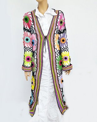 Cardigan crosetat, hippie, boho chic