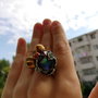 Inel argintat&perla peacock baroq