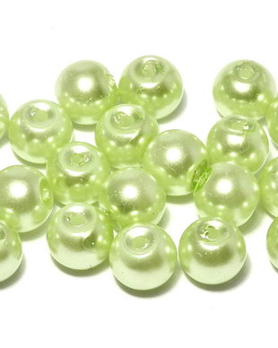 Perle din sticla, 8 mm, vernil