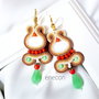 Cercei soutache lungi vernil -portocaliu