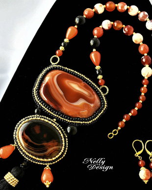 Set colier si cercei din agate