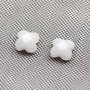 Pereche Jad alb fatetat - ( 2 buc )  10 mm