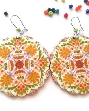 Cercei mari, cercei casual, cercei lemn. Boho earrings