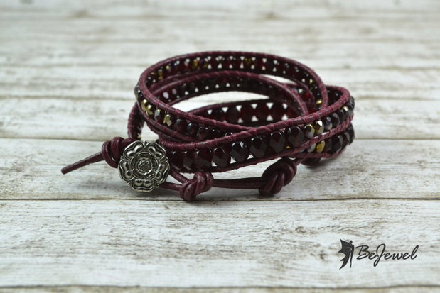 Bratara wrap cu snur din piele ''Emotions''