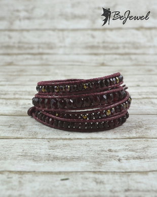 Bratara wrap cu snur din piele ''Emotions''