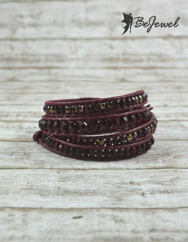 Bratara wrap cu snur din piele ''Emotions''