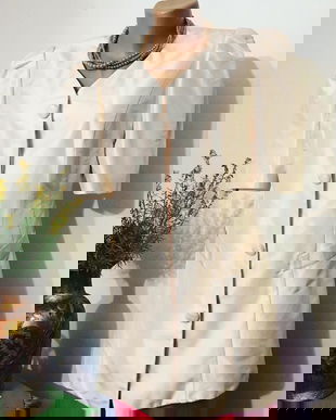 Sacou mătase naturala cu decolteu la spate