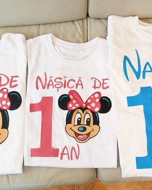 Set Tricouri Pictate Mickey si Minnie Mouse