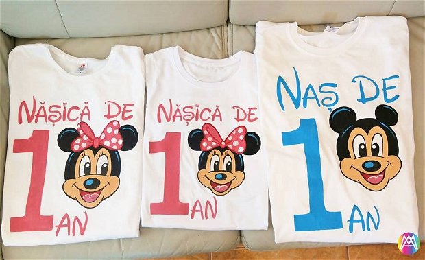 Set Tricouri Pictate Mickey si Minnie Mouse