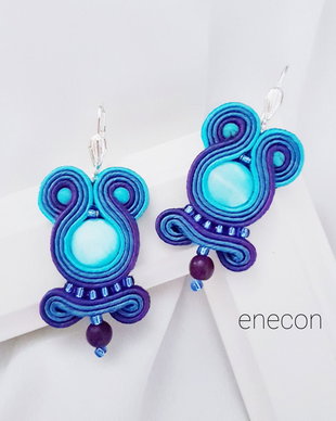 Cercei soutache turcoaz